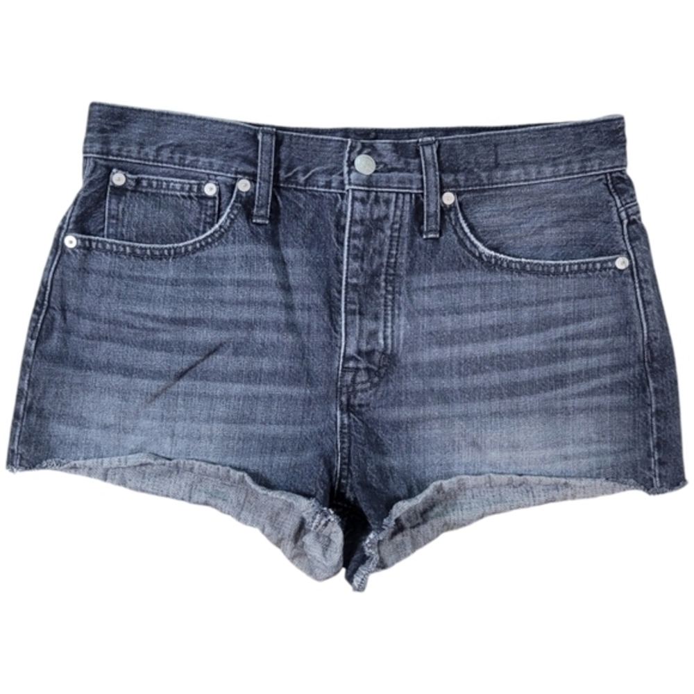 Madewell Relaxed Denim Jean‎ Shorts Womens 28 Faded Black Wash Cut Off Raw Hem